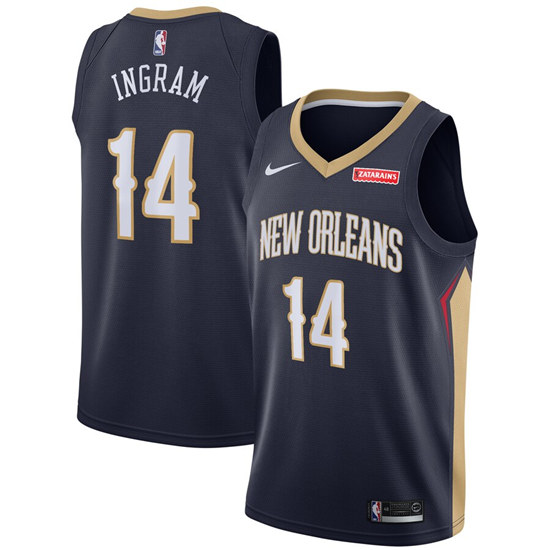 Men's New Orleans Pelicans #14 Brandon Ingram Navy NBA Stitched Jersey